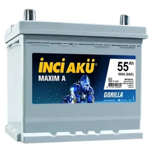 İnci Maxim A Gorilla Asia Düz Kutup 12 V 55 Ah 500 CCA Akü