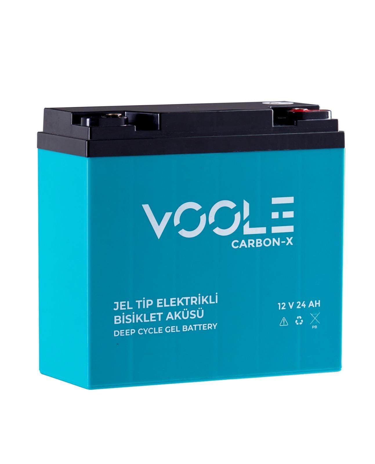 Voole 12V 24 AH Jel Tipi Elektrikli Bisiklet Aküsü
